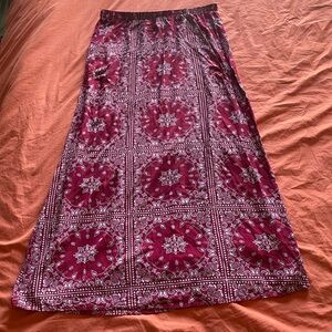 Red bandana print maxi shirt